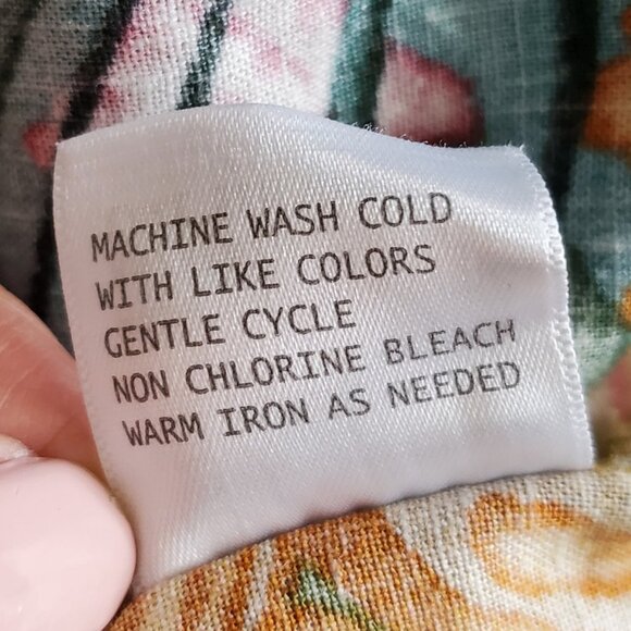 Panama Jack Tropical Print Linen Blend Long Sleeve Tie Front Button Down Shirt M - Picture 7 of 14